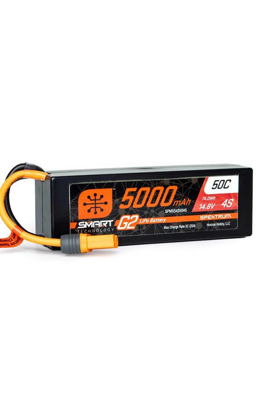 Spektrum RC 4S Smart G2 LiPo 50C Battery Pack (14.8V/5000mAh) w/IC5 Connector