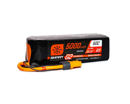 Spektrum RC 6S Smart G2 LiPo 50C Battery Pack w/IC5 Connector (22.2V/5000mAh)