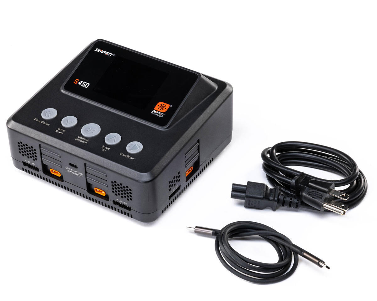 Spektrum RC S450 G2 Quad Smart LiPo Battery Charger (6S/10A/DC-400W/AC-200W)
