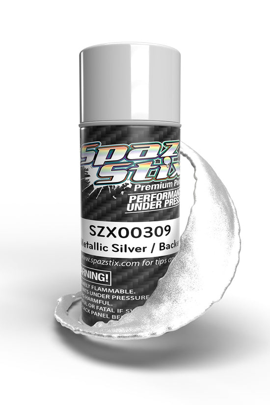 Spaz Stix 00309 Silver Metallic (Color or Candy Backer) Aerosol Paint