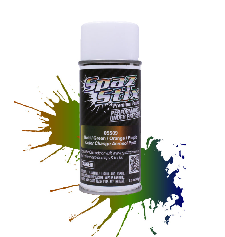Spaz Stix 05509 Gold / Green / Orange / Purple Color Change Aerosol Paint 3.5oz