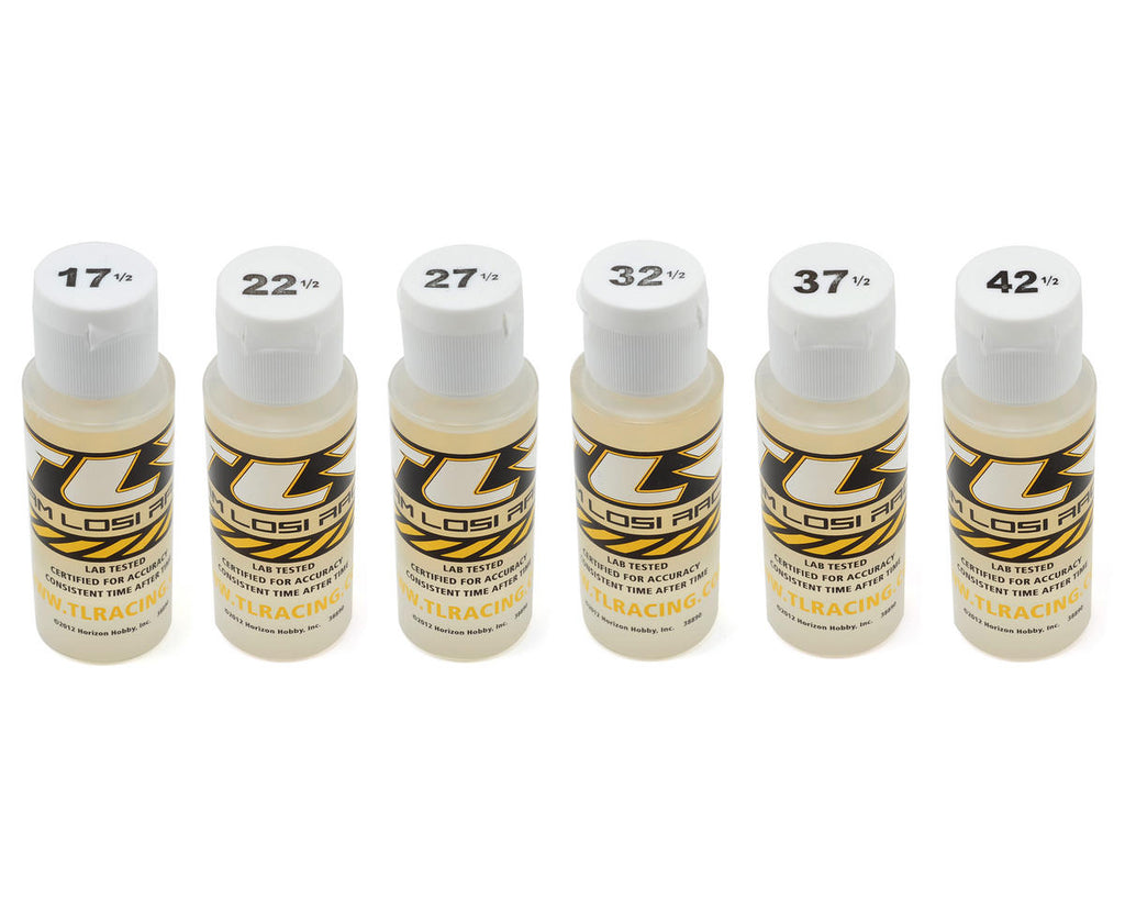 Team Losi Racing Silicone Shock Oil Six Pack (2oz) (17.5, 22.5, 27.5, 32.5, 37.5, 42.5wt)