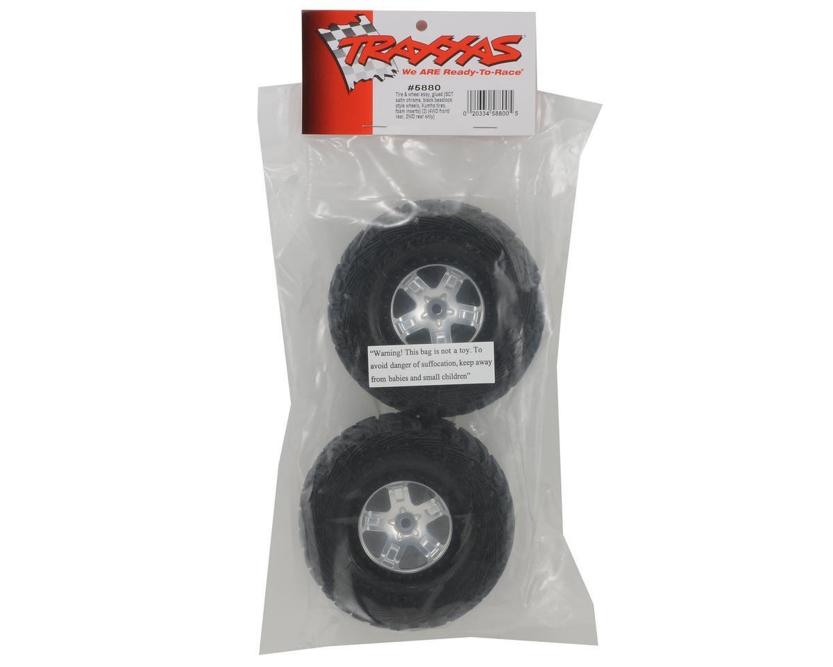 Traxxas 5880 Wheel & Kumho Tire 1/10 Slash 4wd Front / Rear, 2wd Rear Only - BOBBYRC