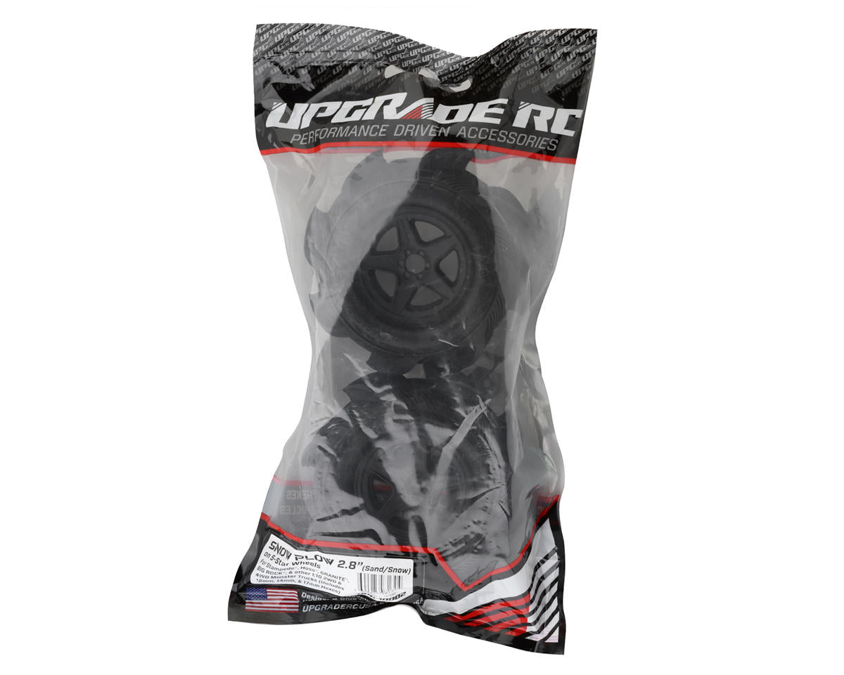 UpGrade RC Snow Plow 2.8" Pre-Mounted Sand/Snow Tires w/5-Star Wheels (2) (17mm/14mm/12mm Hex)