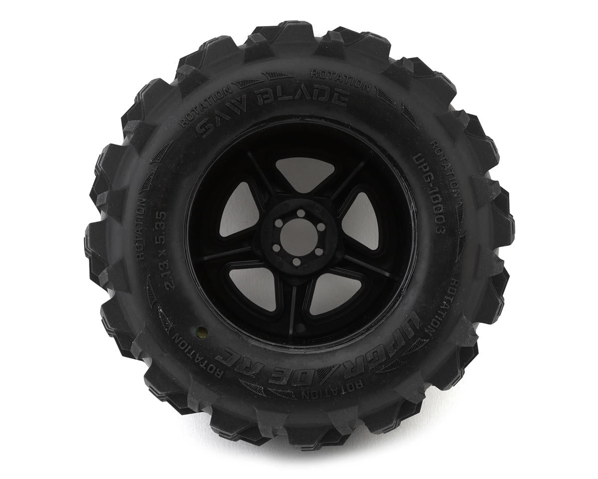 UpGrade RC Dirt Claw 2.8"-Saw Blade Pre-Mounted All-Terrain Tires w/5-Star Wheels (2) (17mm/14mm/12mm Hex)