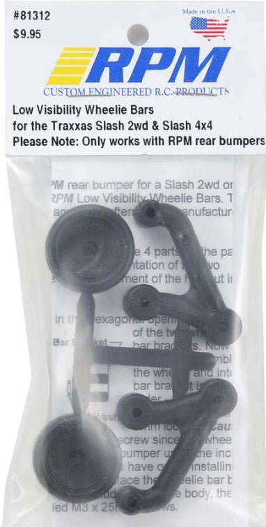 RPM81312 Low Visibility Wheelie Bar for RPM Bumper on Slash 2WD, 4x4, Ten-SCTE