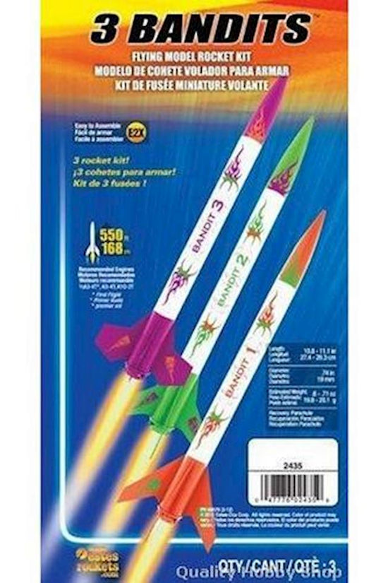 Estes 3 Bandits Beginner Model Rocket Kit (13mm Mini Engine)