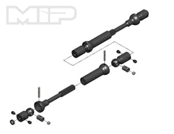 MIP18190 X-Duty Center Drive Kit, 120mm to 145mm w/ 5mm Hubs, for Axial SMT10 Monster Trucks