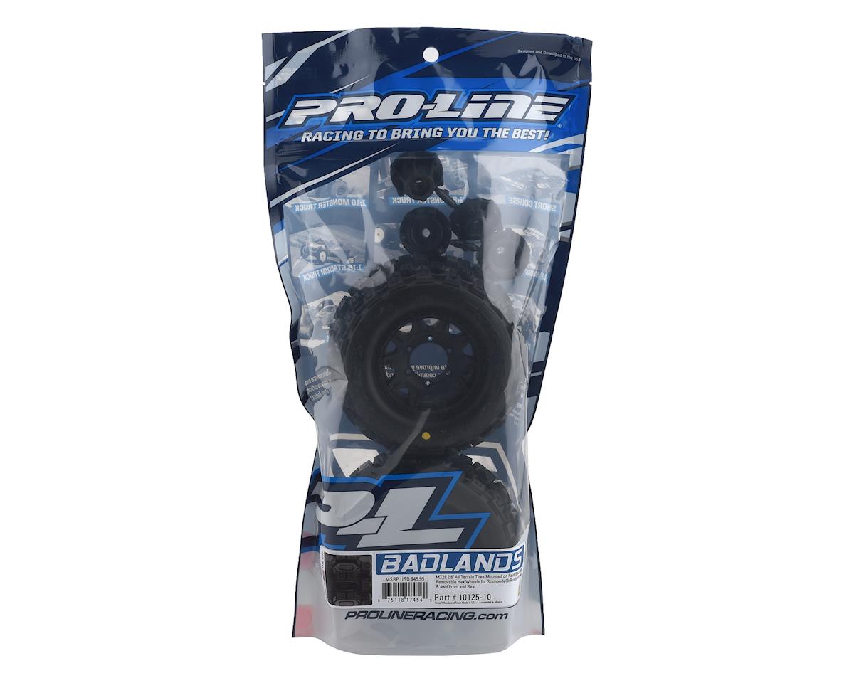 Pro-Line Badlands MX28 2.8" Tires on Raid Front Rear Adj. Offset Wheels 12mm Hex