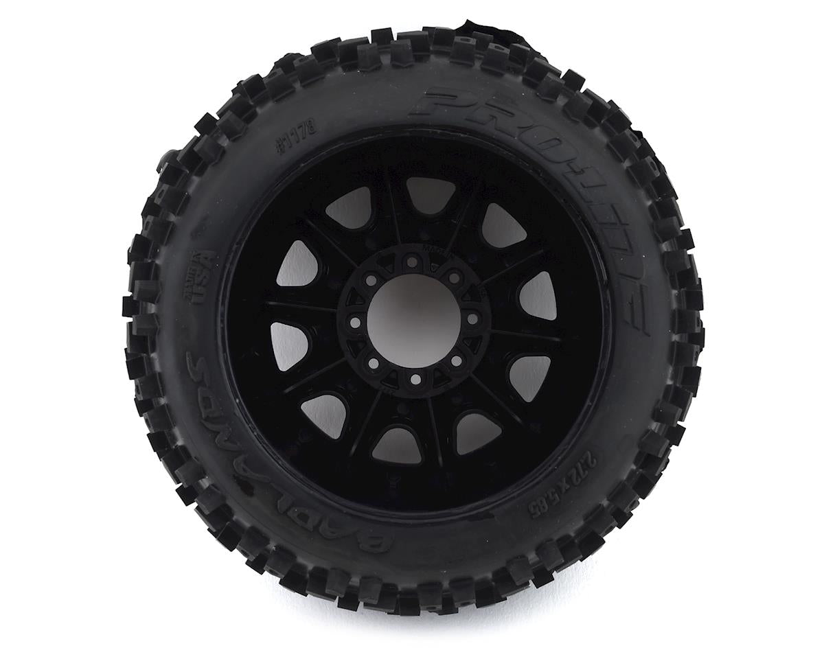 Pro-Line 117810 Badlands 3.8" Pre-Mounted Truck Tires (2) (Black) w/Raid Wheels (M2)