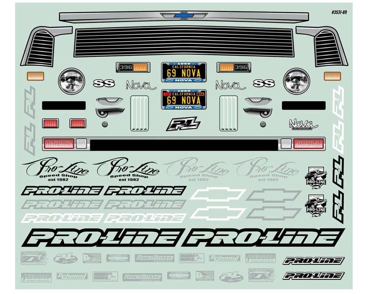 Pro-Line 1969 Chevrolet Nova Short Course No Prep Drag Racing Body (Clear)