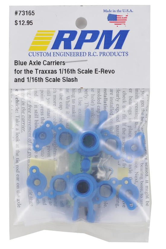 RPM 73165 Front OR Rear Axle Carriers Blue For 1/16 E-Revo, Slash, Summit