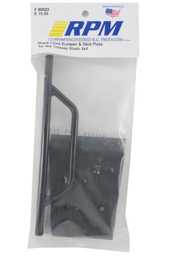 RPM 80022 Front Bumper & Skid Plate For Traxxas Slash 4x4(Black)