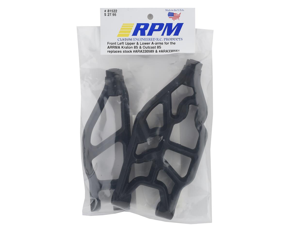 RPM 81522 Front Left Upper & Lower Suspension Arms For Arrma Kraton Outcast 8S