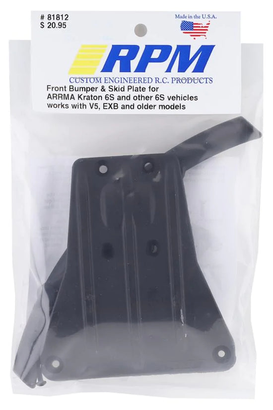 RPM 81812 Arrma Kraton 6S V5, EXB & older Front Bumper & Skid Plate