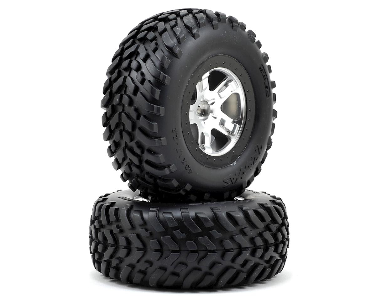 Traxxas 2.2/3.0 Tire w/SCT Front Wheel (2) (Satin Chrome) (Satin Chrome/Black) (Standard)