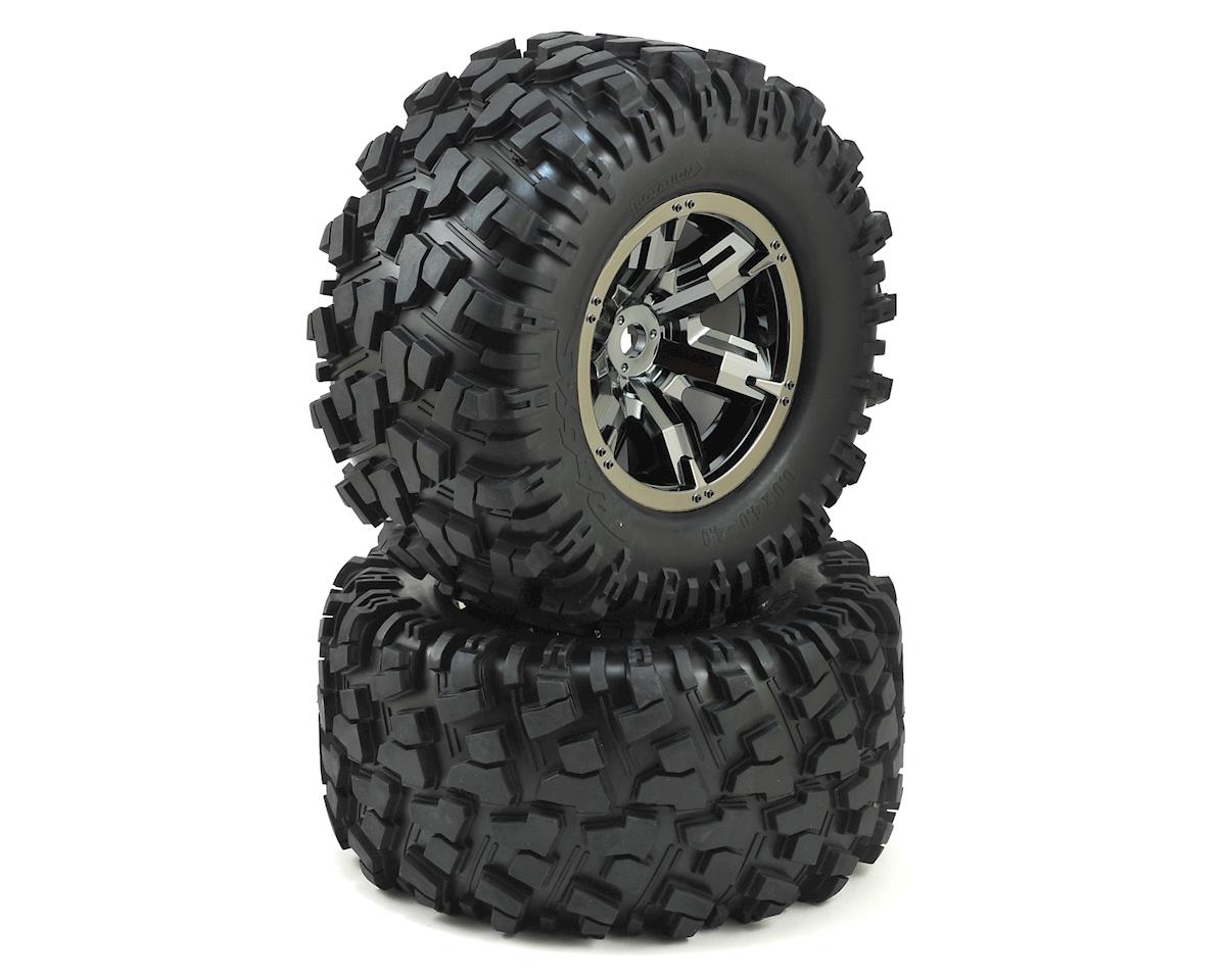 Traxxas 7772A X-Maxx Pre-Mounted Tires & Wheels (Black Chrome) (2)