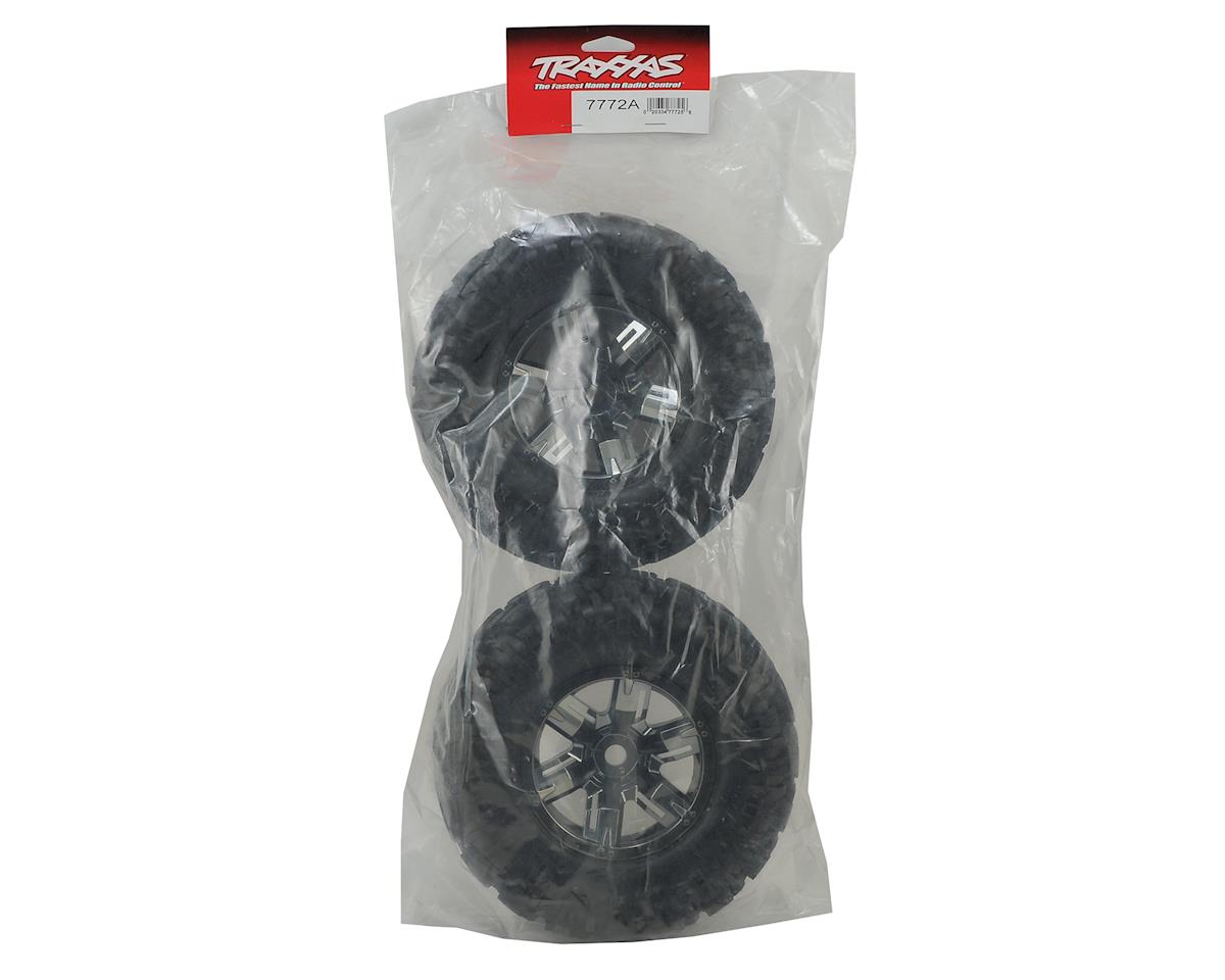 Traxxas 7772A X-Maxx Pre-Mounted Tires & Wheels (Black Chrome) (2)